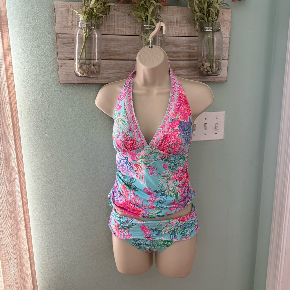 Lilly Pulitzer Pink and Blue Tropical Bikini